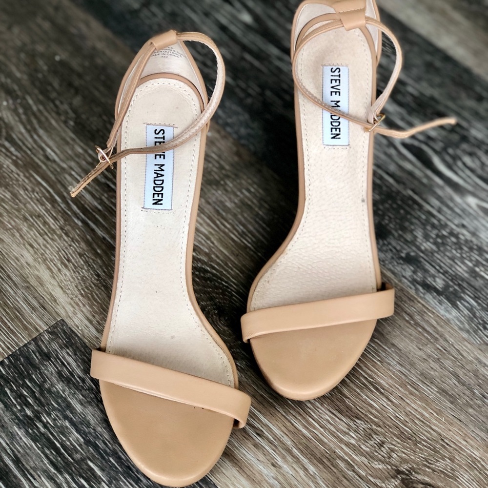 Steve Madden Stecy Nude Ankle Strap Heels